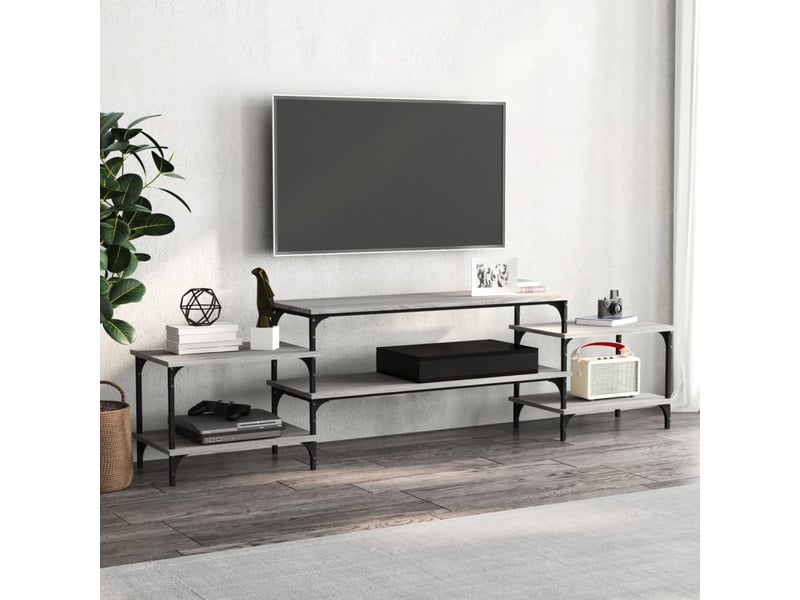  Meuble tv - banc tv - meuble de rangement sonoma gris 197x35x52 cm bois d'ingénierie  - Conforama B