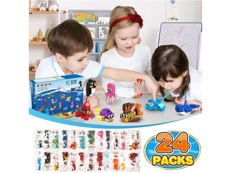  Jeu de construction mini animaux marins 24 kits 629 pieces abs 6-12 ans  - Conforama B