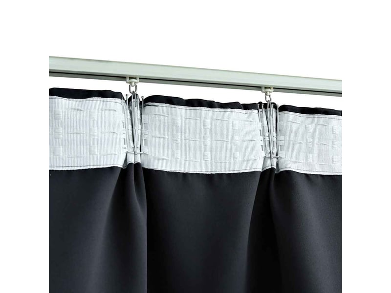 Lot de 2 rideaux occultants, rideaux black-out avec crochets noir 140x175 cm cf44881  - Conforama C