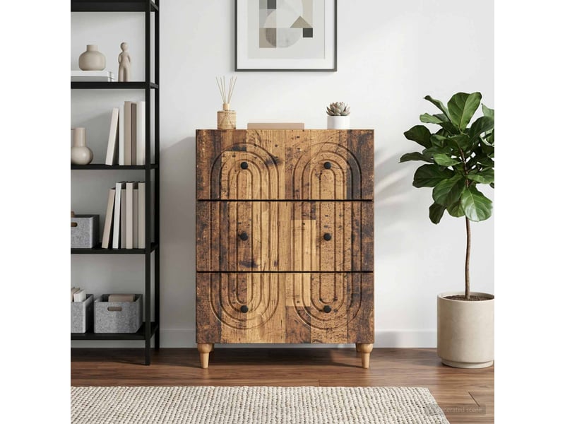  Armoire de rangement bureau, armoire à tiroirs bois ancien 66 x 34,5 x 90 cm shl5070  - Conforama D