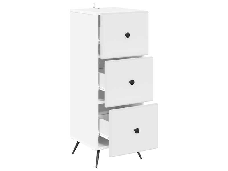 Armoire à tiroirs, rangement bureau blanc 33 x 34,5 x 90 cm bois d'ingénierie shl7684 - Conforama E