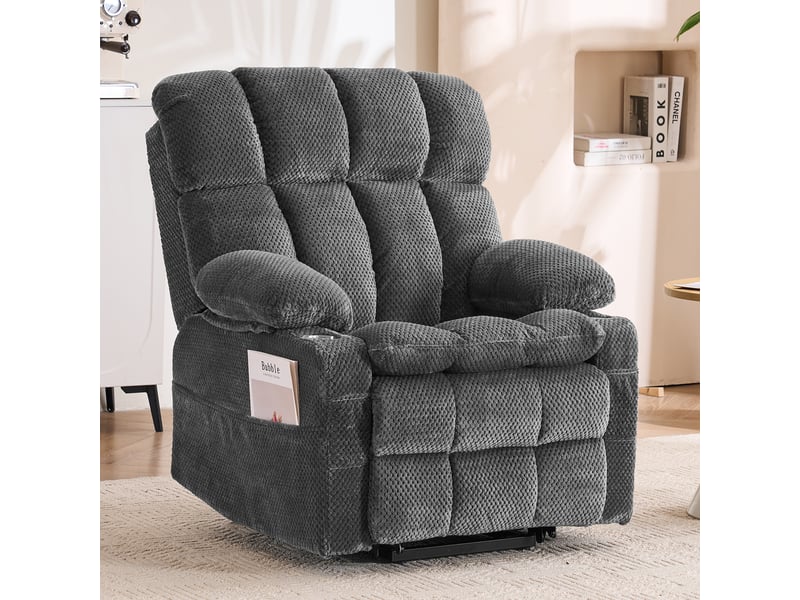  Fauteuil relax électrique,2 moteurs avec aide au relevage,gris  - Conforama B