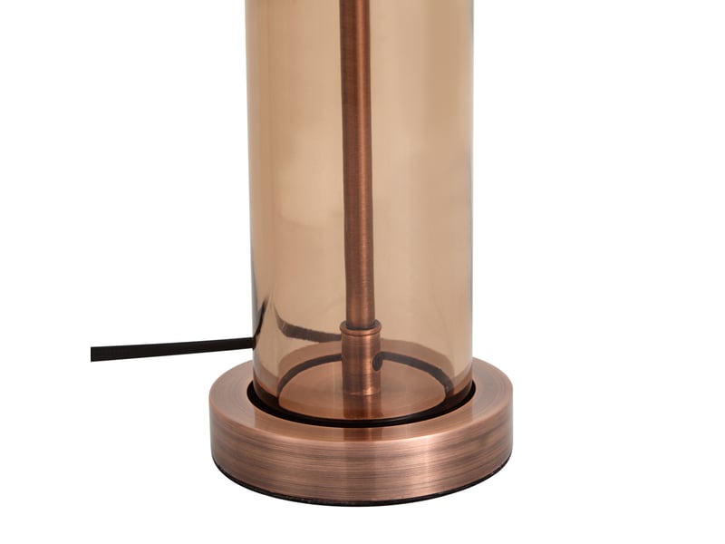  Lampe de table hotel chic bronze foncé avec verre brun - amara  - Conforama D