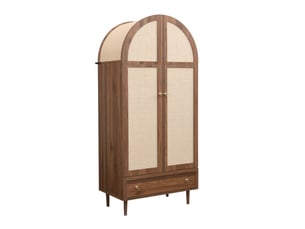 Armoire 2 porte(s) battante 1 tiroir(s) HAVRYA coloris marron largeur 50 cm