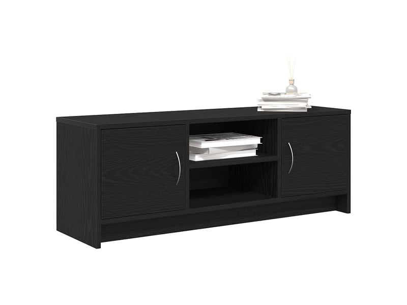  Meuble tv - banc tv - meuble de rangement en chêne noir 102 x 30 x 37,5 cm bois d'ingénierie  - Conforama D