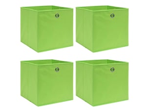 Boîtes de rangement 4 pcs vert 32x32x32 cm tissu