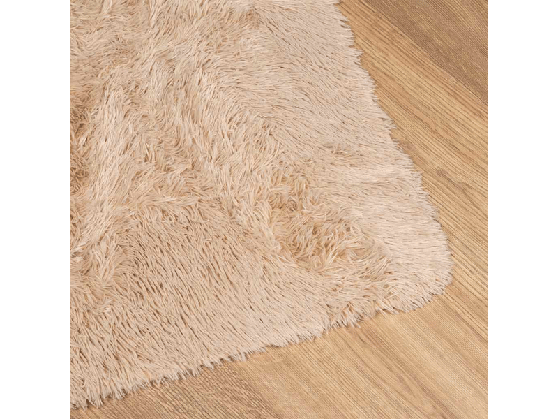  Tapis shaggy à poils longs navarra beige 160x160cm polyester - comfortxl 4102869 - Conforama D
