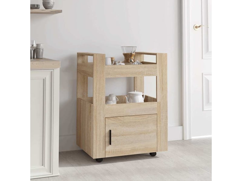  Desserte de cuisine, chariot de rangement chêne sonoma 60x45x80cm bois d'ingénierie shl6893  - Conforama B