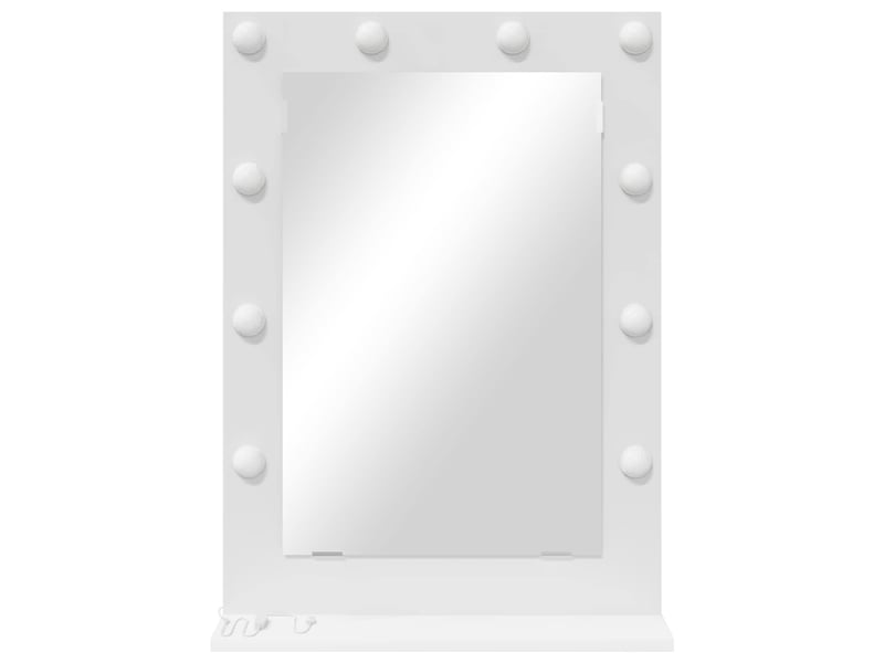  Miroir de vanité, miroir de coiffeuse blanc 70 x 50 x 18 cm verre et bois composite cf62739  - Conforama D