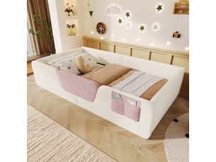 Lit simple 90x190 cm coloris beige