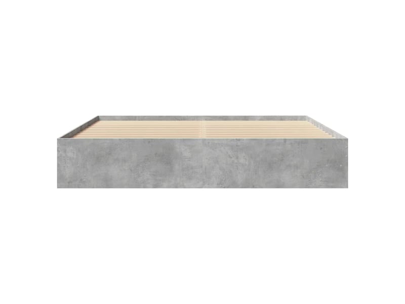  Lit double- lit adulte -  cadre de lit sans matelas gris béton 200x200 cm bois ingénierie  - Conforama D