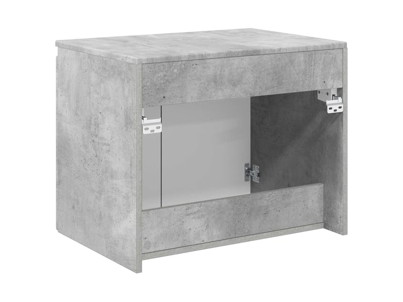  Cabinet salle de bain mural, meuble de rangement gris béton 62.5x44.5x50 cm  - Conforama E
