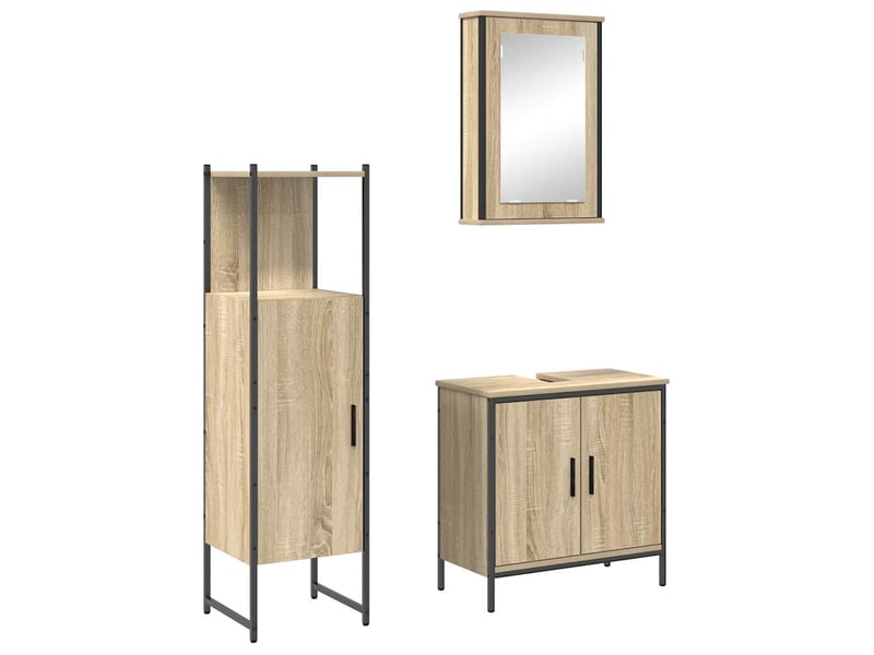  Ensemble de mobilier de salle de bain 3 pc marron cf64402  - Conforama A