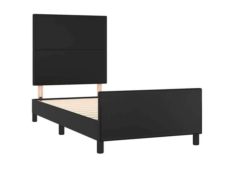  Lit simple- lit adulte -  cadre de lit sans matelas noir 100x200 cm similicuir  - Conforama C