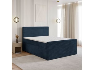 Lit avec rangement 160x200 cm <strong>MASSENO</strong> <strong></strong> coloris bleu