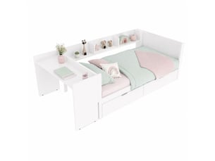 Lit combiné 90x200 cm ULQENI   coloris blanc