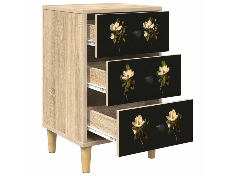  Table de chevet - cabinet de chevet - table de nuit bremen 2 pc chêne sonoma 36 x 33 x 60 cm  - Conforama D