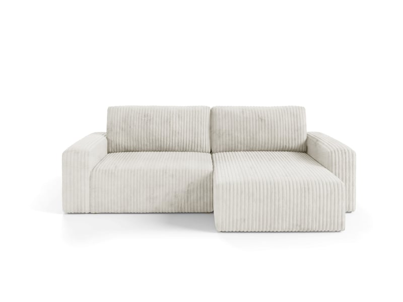 Canapé d'angle convertible cord fano beige - Conforama A