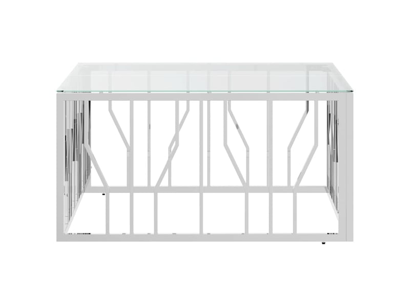  Table basse - table de salon - table à thé 80x80x40 cm acier inoxydable et verre  - Conforama D
