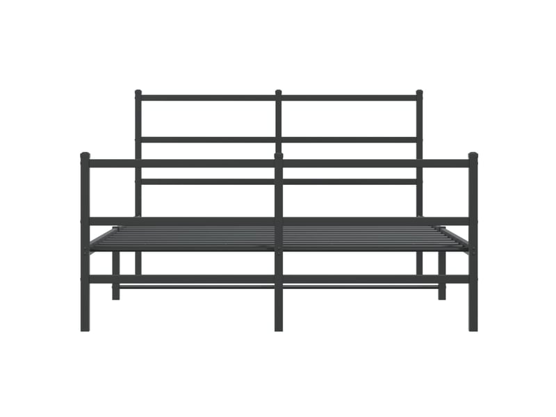  Lit double- lit adulte -  cadre de lit métal sans matelas avec pied de lit noir 135x190cm  - Conforama D