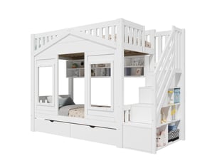 Lit mezzanine 90x200 cm HAVRYA   coloris blanc