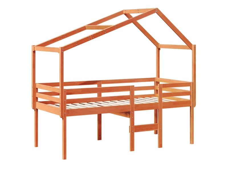  Lit simple- lit adulte -  lit haut sans matelas  marron 80x200 cm bois de pin massif  - Conforama B
