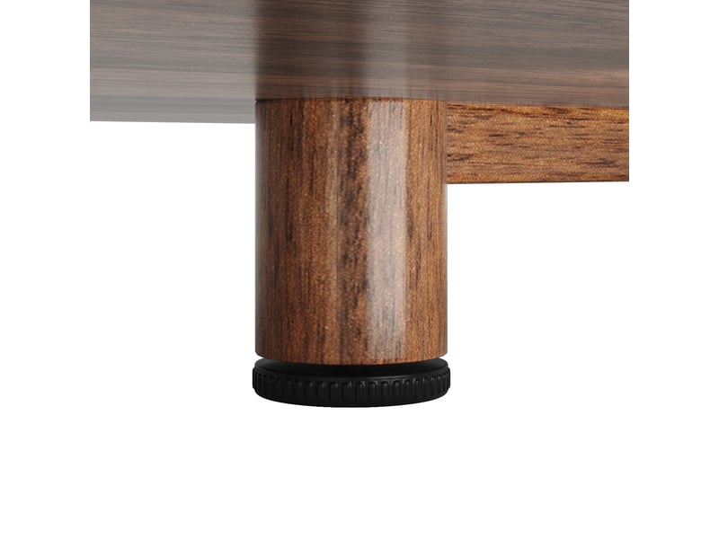  Buffet haut rétro coloris noyer, 140x40x185 cm, mdf et verre trempé, portes coulissantes, led et rangement de porte  - Conforama E