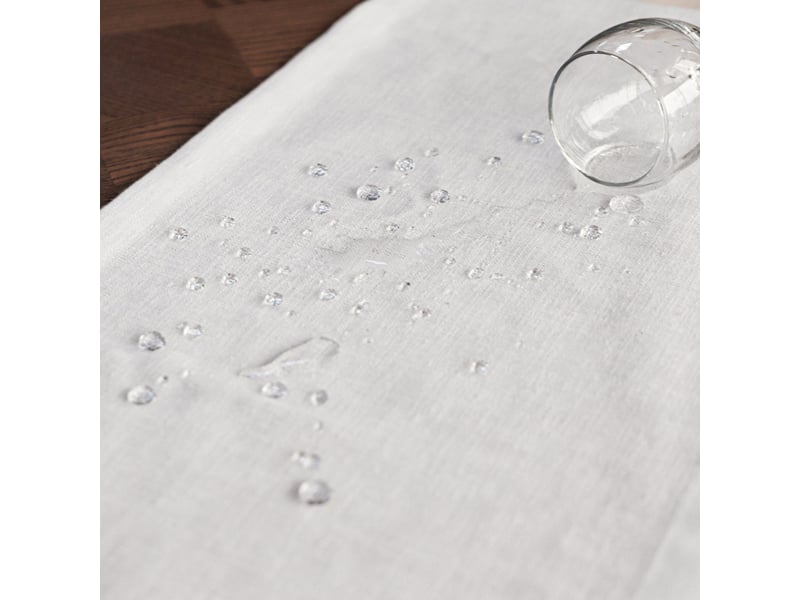 Chemin de table élégant - 40x160 cm - effet lin déperlant et imperméable - blanc - Conforama D