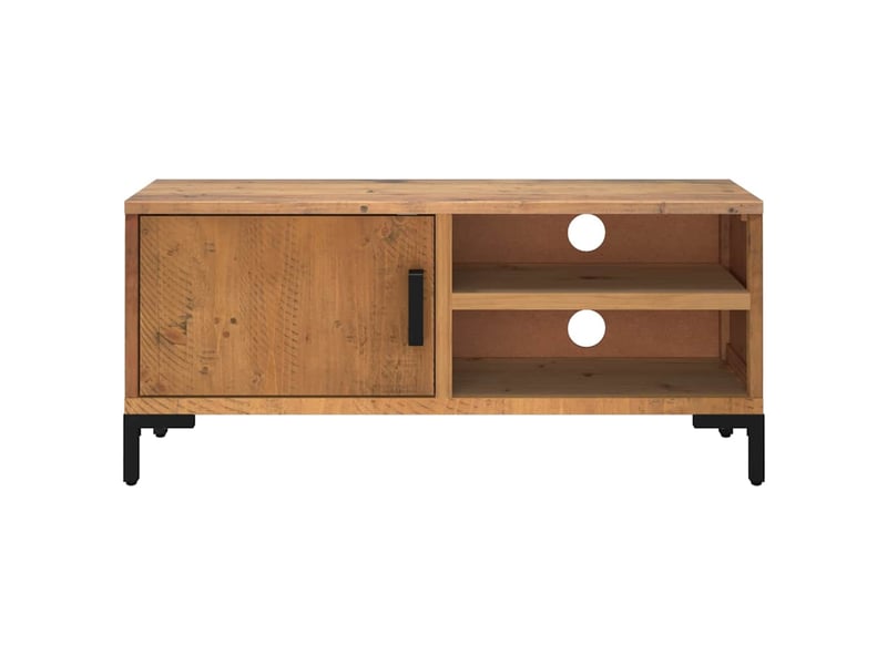  Meuble tv - banc tv - meuble de rangement marron 90x30x40 cm bois de pin massif  - Conforama C
