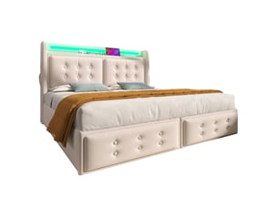 Lit coffre 160x200 cm <strong>HAUSS SPOLE</strong>  <strong></strong> coloris beige
