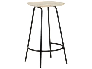 Lot de 4 tabouret de bar, chaise de bar bois de manguier massif shl46618