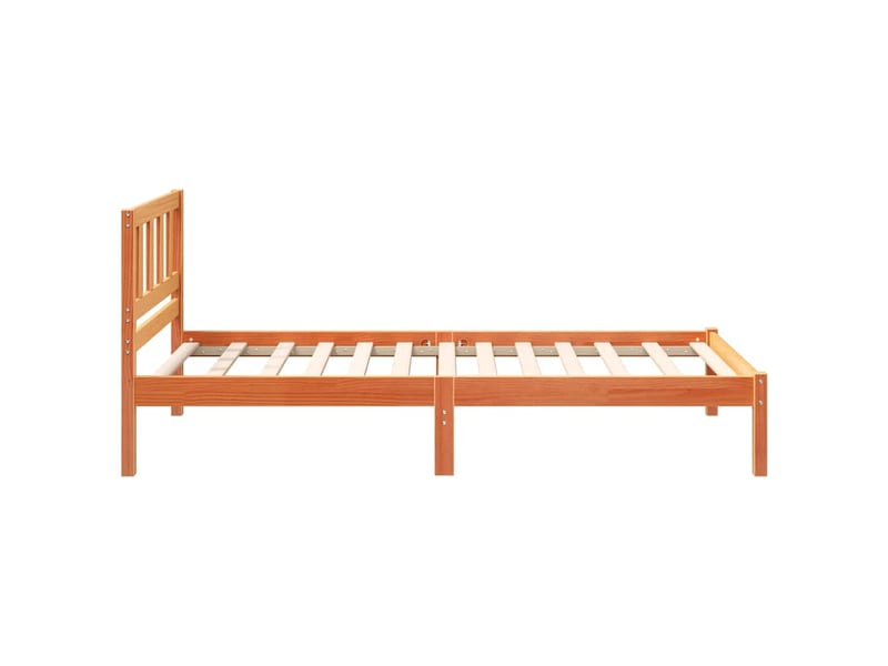  Lit simple- lit adulte -  cadre de lit avec tête de lit brun  80 x 200 cm pin massif  - Conforama D