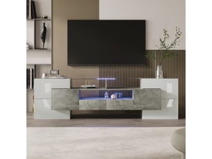Meuble tv coloris gris 200 cm <strong>OKMYHOME</strong>  <strong></strong>