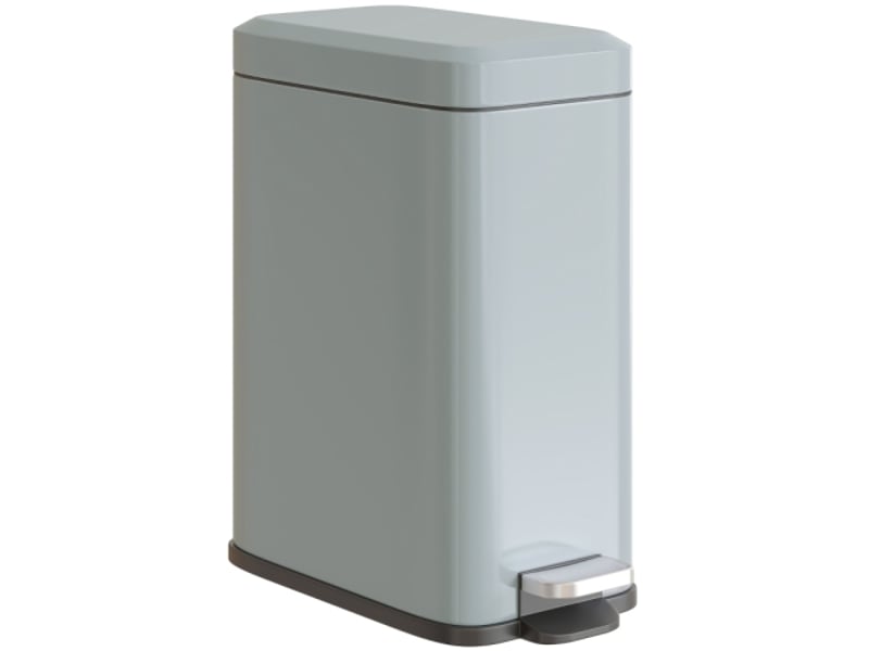 Poubelle à pédale grise 5 l en métal avec bac intérieur, compacte et pratique - Conforama A