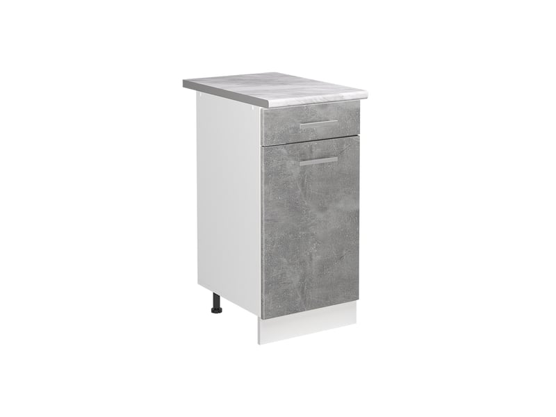 Vicco meuble bas sous-évier, bétonblanc, 40cm plan de travail marbre  - Conforama A