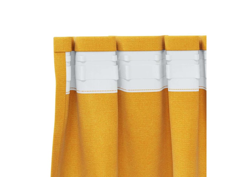 Lot de 2 rideaux, rideaux de fenêtre jaune moutarde 140 x 175 cm velours cf44077 - Conforama E