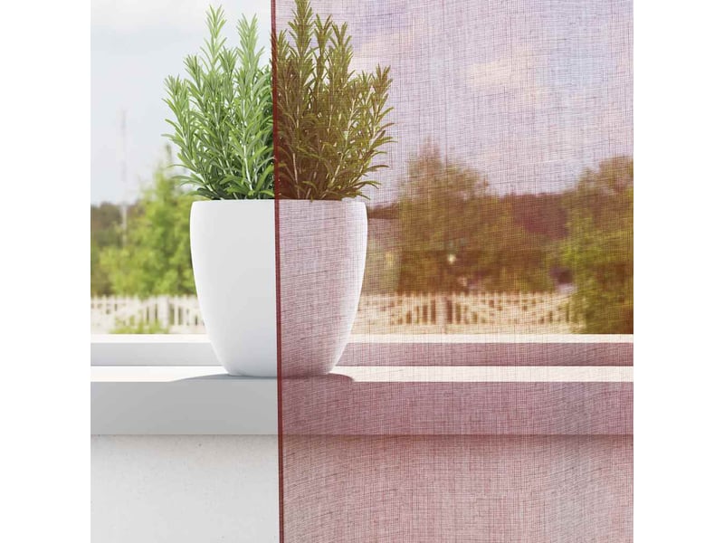  Lot de 2 rideaux en voile, voilages avec œillets rouge bordeaux cf44411  - Conforama C