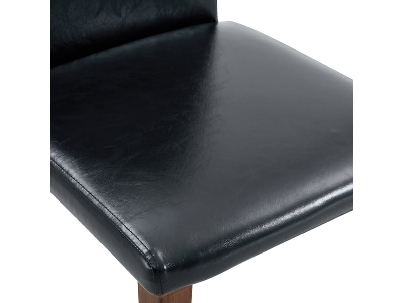  Lot de 6 chaises de salle à manger 41x47x90 cm design minimaliste métal polyuréthane noir et aspect noyer  - Conforama D