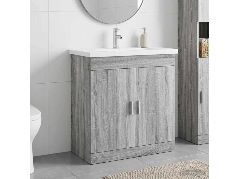  Ensemble de mobilier de salle de bain sonoma gris shl7469  - Conforama B