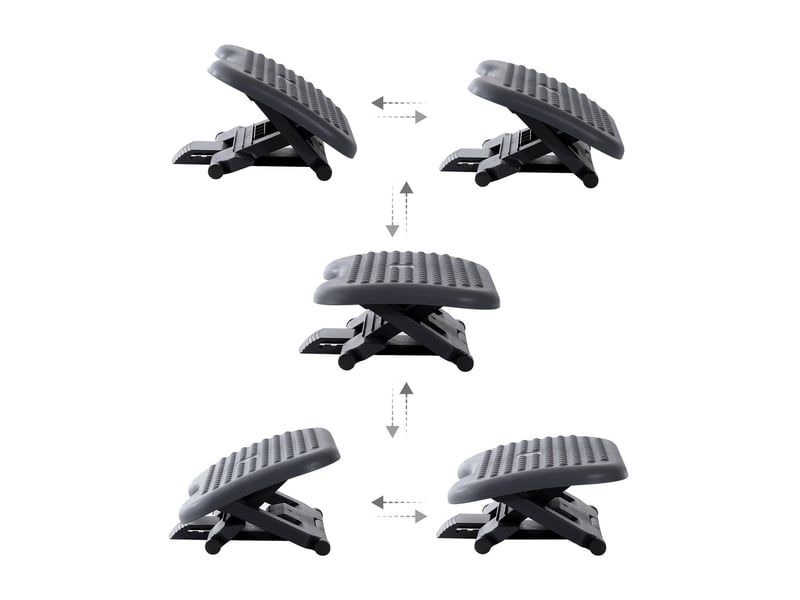  Repose-pieds de bureau, repose-pieds ergonomique, angle ajustable 30°, pour bureau et maison, hauteur ajustable à 3 positions, gris foncé  - Conforama W