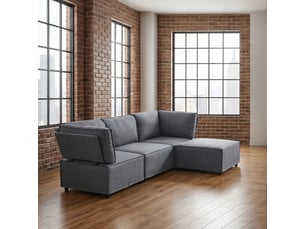 Canapé convertible modulaire 4 places fonction couchage 238 x 154 x 75 cm style minimaliste sans accoudoirs