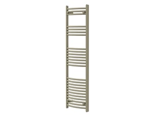 Luxebath sèche-serviettes design sahara 500 x 1500 mm, raccordement latéral, courbé, haute conductivité thermique, radiateur mural porte-serviettes pour salle de bain, puissance 605 w, beige mat