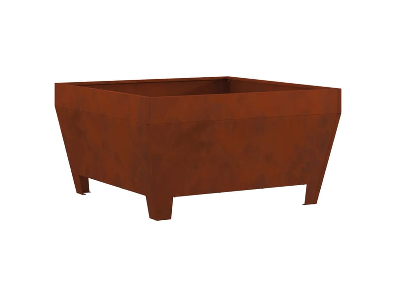  Brasero exterieur, foyer rouillé 80x80x43 cm acier patiné  - Conforama A