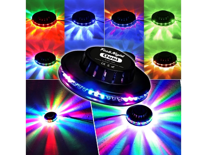  Enceinte mobile party karaoké dj sono pa batterie 8 400w à leds rvb usb-sd-bt + micro vhf mydj djoon08 + ovni  - Conforama E