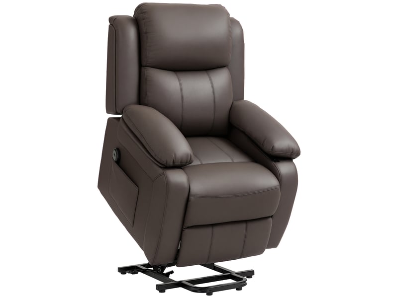  Fauteuil de relaxation, fauteuil releveur électrique, pu, 90x76x105cm, marron  - Conforama B