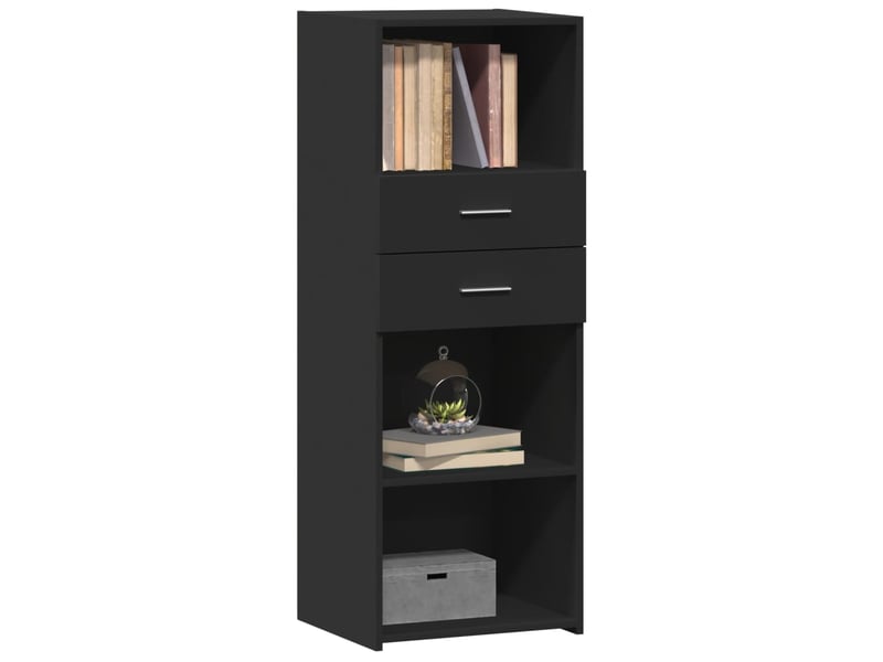  Buffet haut - bahut - meuble de rangement noir 45x42,5x124 cm bois d'ingénierie  - Conforama C