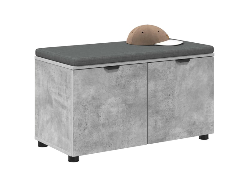  Banc d'entrée, banc interieur avec coussin gris béton 80x38x46 cm shl3027  - Conforama C