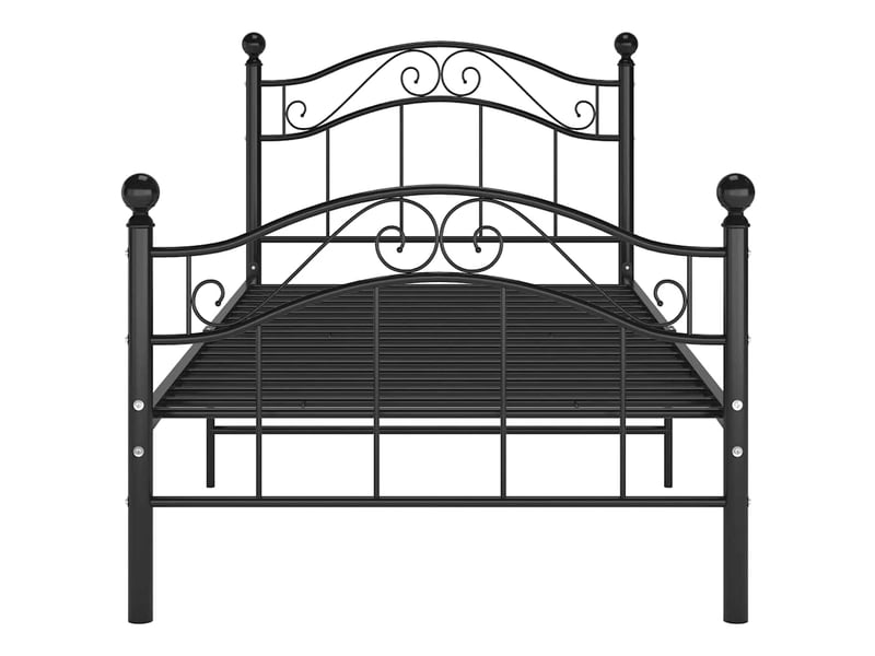  Lit simple- lit adulte -  cadre de lit sans matelas noir métal 100x200 cm  - Conforama B
