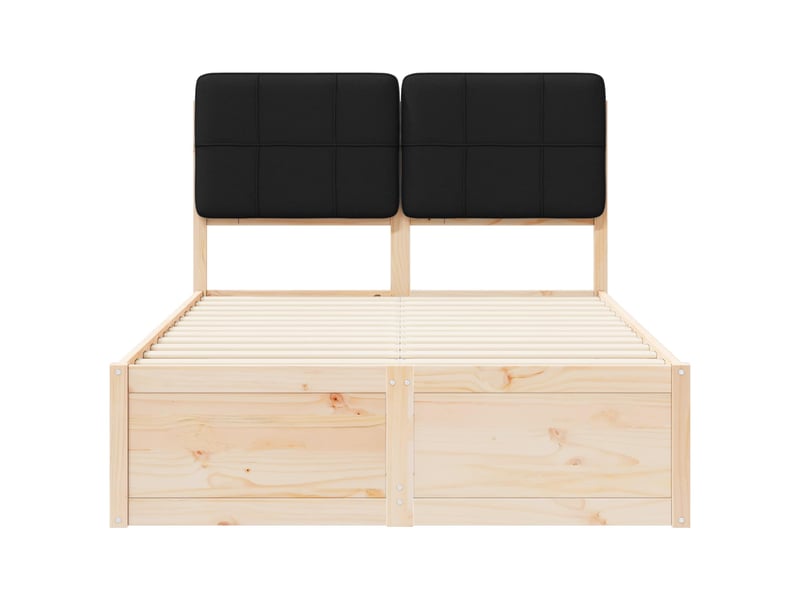  Lit double- lit adulte -  cadre de lit avec tête de lit rembourrée noir 120 x 190 cm  - Conforama D