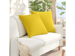 Lot de 2 coussins de canapé, coussins décoratifs tissu jaune clair 80 x 80 cm cf58896